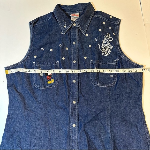 Vtg 90s Disney Store Denim Shirt Mickey Minnie - Picture 4 of 6